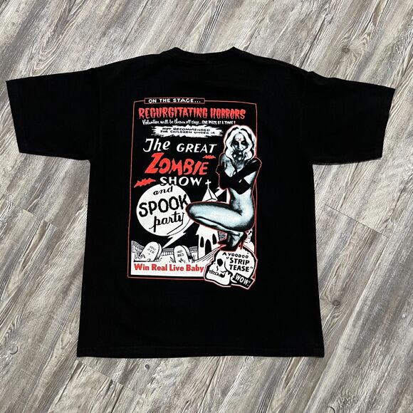 Vintage 90s Rob Zombie Spooks-A-Poppin Black Short Sleeve Band Tee - Picture 2 of 5